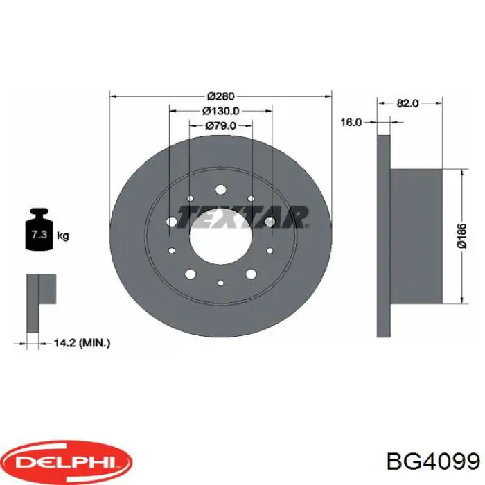 BG4099 Delphi tarcza hamulcowa tylna