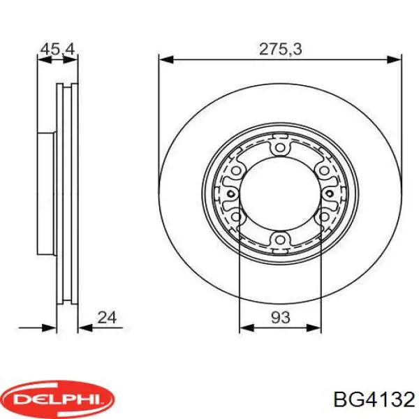 Tarcza hamulcowa przednia Delphi BG4132 cena, od 39,98 USD