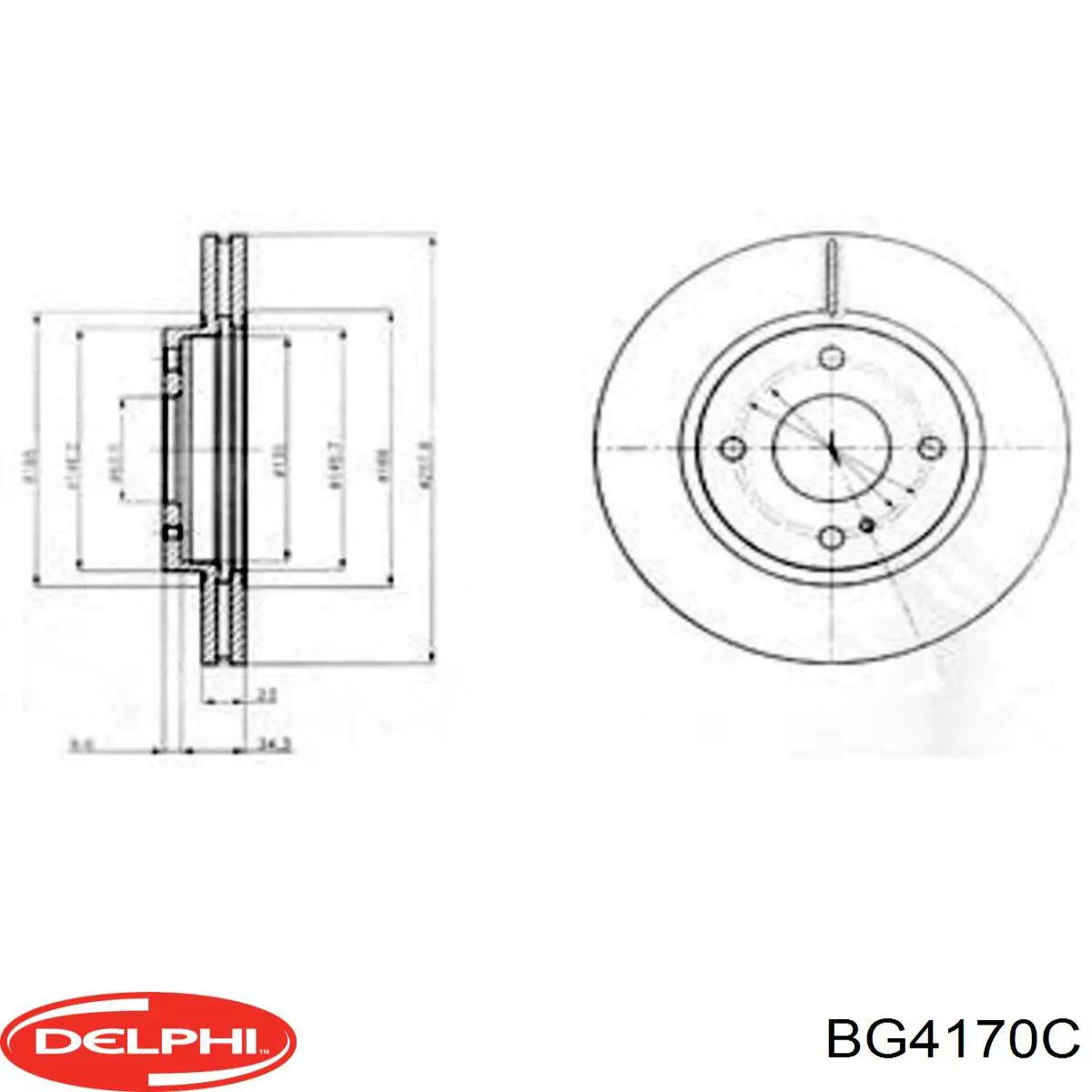 BG4170C Delphi tarcza hamulcowa przednia
