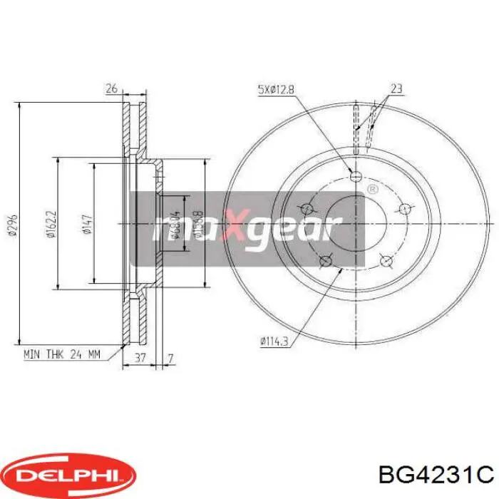 BG4231C Delphi Tarcza hamulcowa przednia
