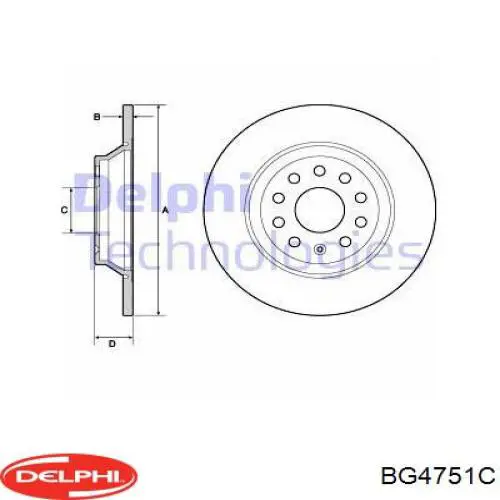 BG4751C Delphi tarcza hamulcowa tylna