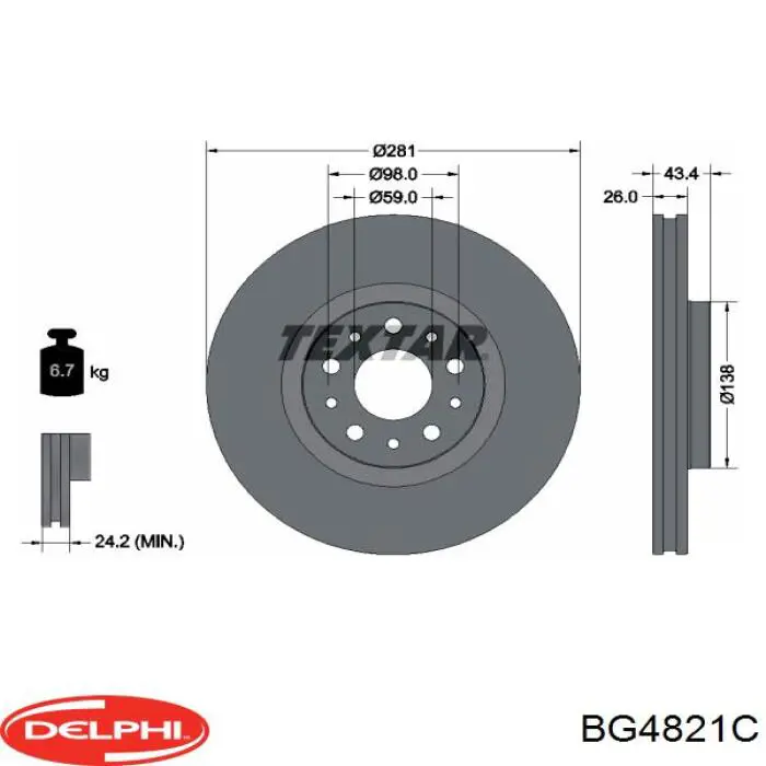 Do koszyka 0986479G82 Bosch Tarcza hamulcowa przednia