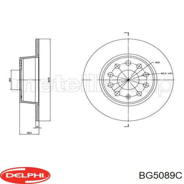 BG5089C Delphi tarcza hamulcowa tylna