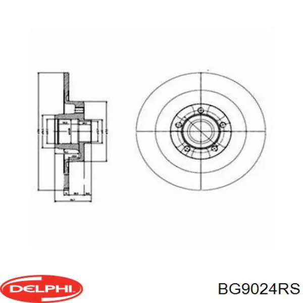 BG9024RS Delphi tarcza hamulcowa tylna