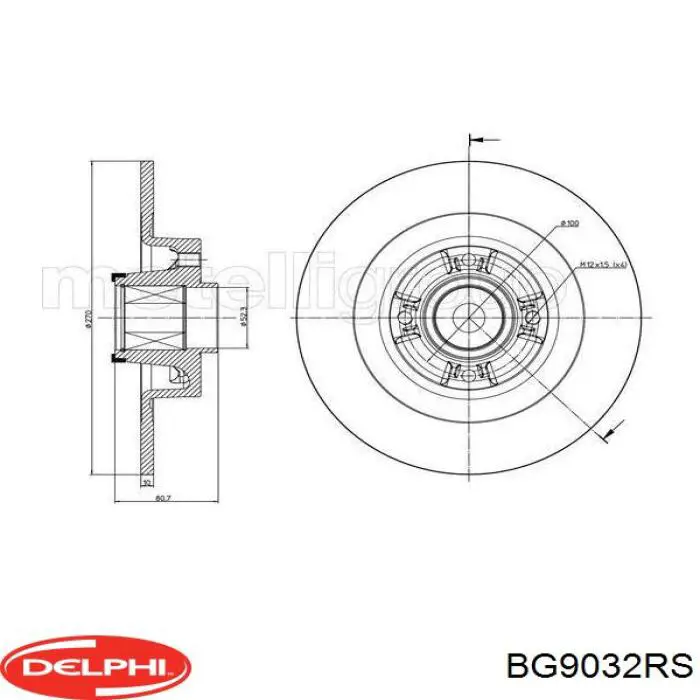 Tarcza hamulcowa tylna Delphi BG9032RS cena, od 53,36 USD