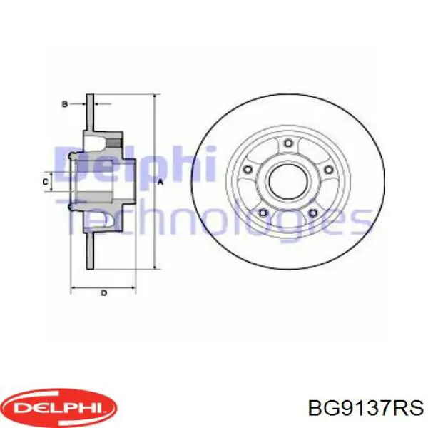 BG9137RS Delphi Tarcza hamulcowa tylna
