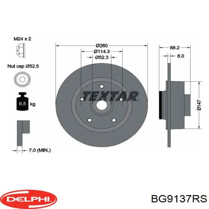 Tarcza hamulcowa tylna Delphi BG9137RS cena, od 78,95 USD