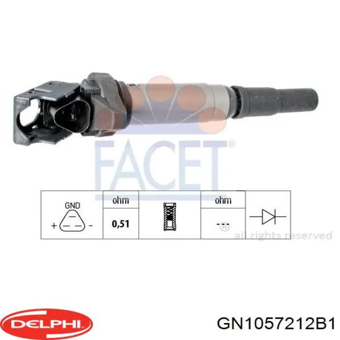 Do koszyka GN1057212B1 Delphi Cewka zapłonowa