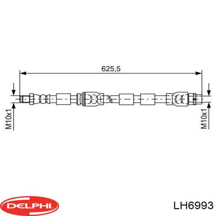 LH6993 Delphi przewód hamulcowy przedni