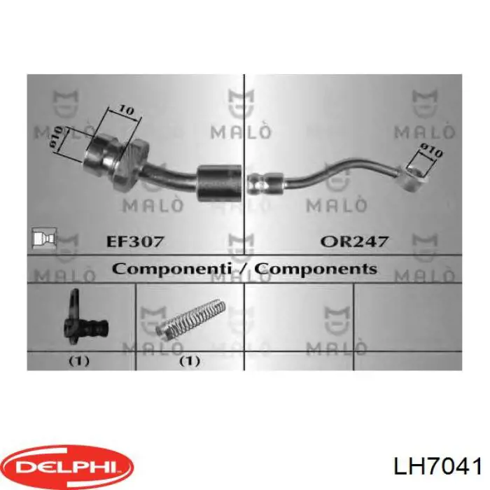 LH7041 Delphi Przewód hamulcowy tylny lewy