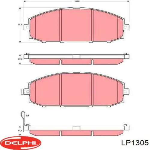 Do koszyka LP1305 Delphi Klocki hamulcowe przednie tarczowe