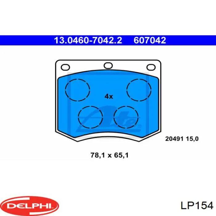 Klocki hamulcowe przednie tarczowe Delphi LP154 cena, od 26,52 USD