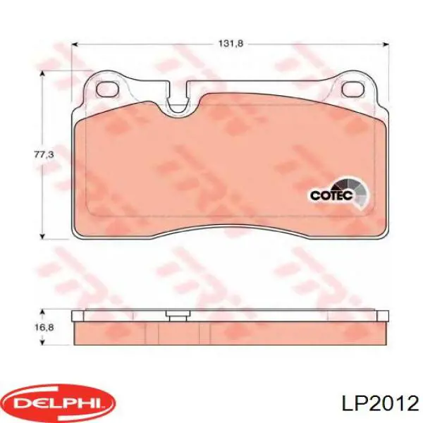 Do koszyka LP2012 Delphi Klocki hamulcowe przednie tarczowe