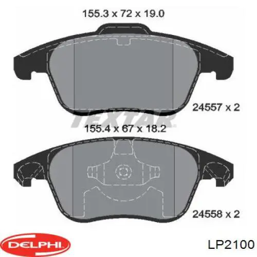 Do koszyka LP2100 Delphi Klocki hamulcowe przednie tarczowe