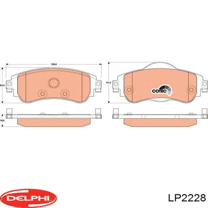 Klocki hamulcowe przednie tarczowe Delphi LP2228 cena, od 29,97 USD