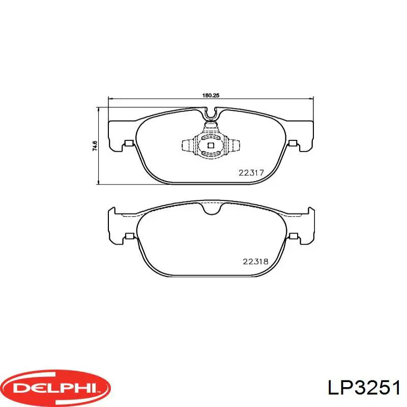 Klocki hamulcowe przednie tarczowe Delphi LP3251 cena, od 33,16 USD