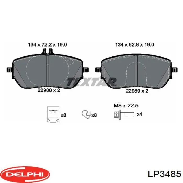 Klocki hamulcowe przednie tarczowe KTJX612K021AED Ford