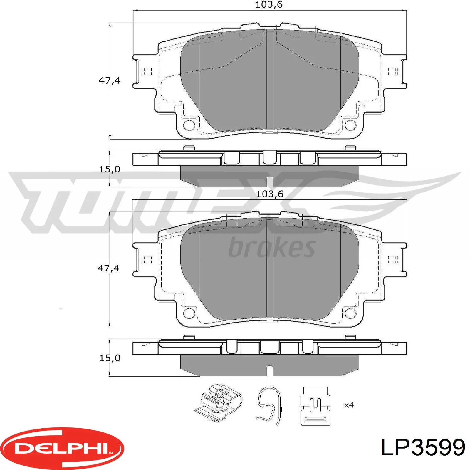 0446602430 Toyota okładziny (klocki do hamulców tarczowych tylne)