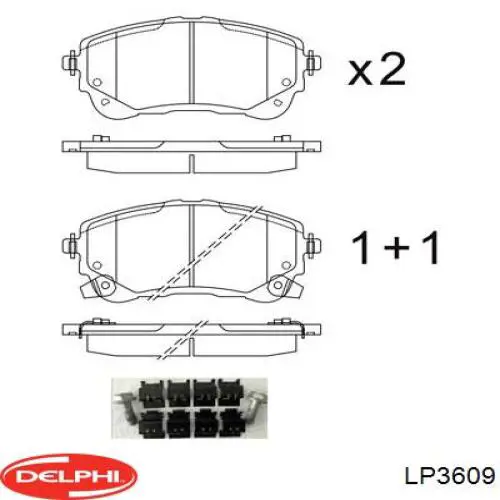 Klocki hamulcowe przednie tarczowe Delphi LP3609 cena, od 32,93 USD