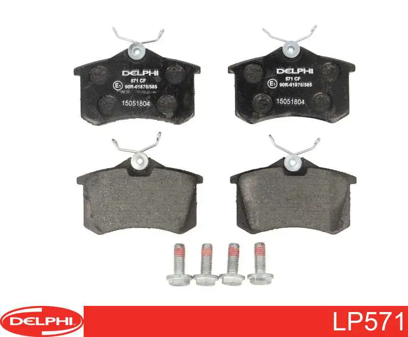 Okładziny (klocki) do hamulców tarczowych tylne Delphi LP571 cena, od 19,90 USD