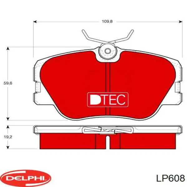 Do koszyka LP608 Delphi Klocki hamulcowe przednie tarczowe