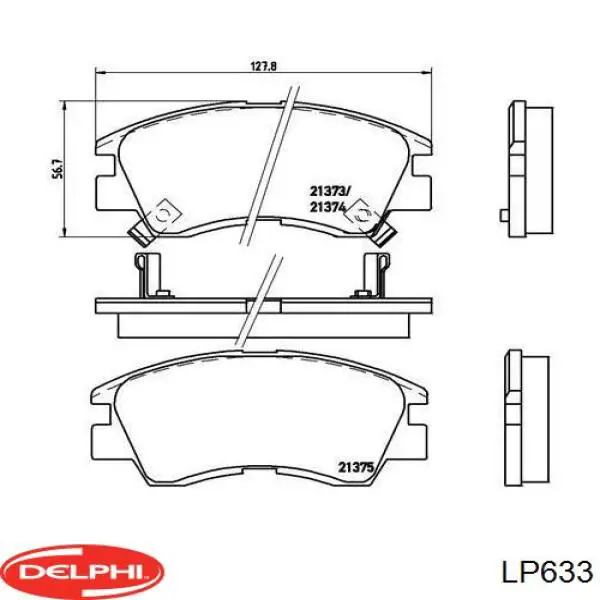 Do koszyka LP633 Delphi Klocki hamulcowe przednie tarczowe