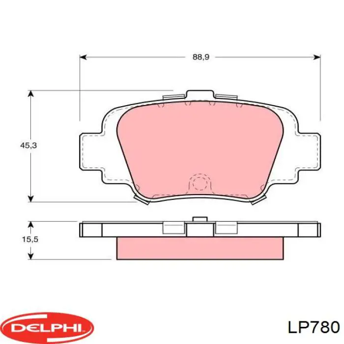 Okładziny (klocki) do hamulców tarczowych tylne Delphi LP780 cena, od 20,51 USD