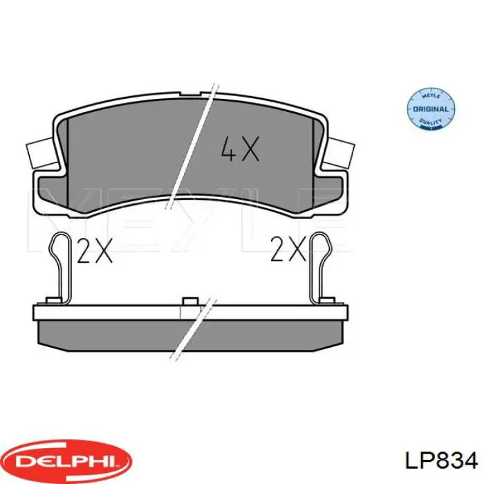 Do koszyka LP834 Delphi Okładziny (klocki) do hamulców tarczowych tylne