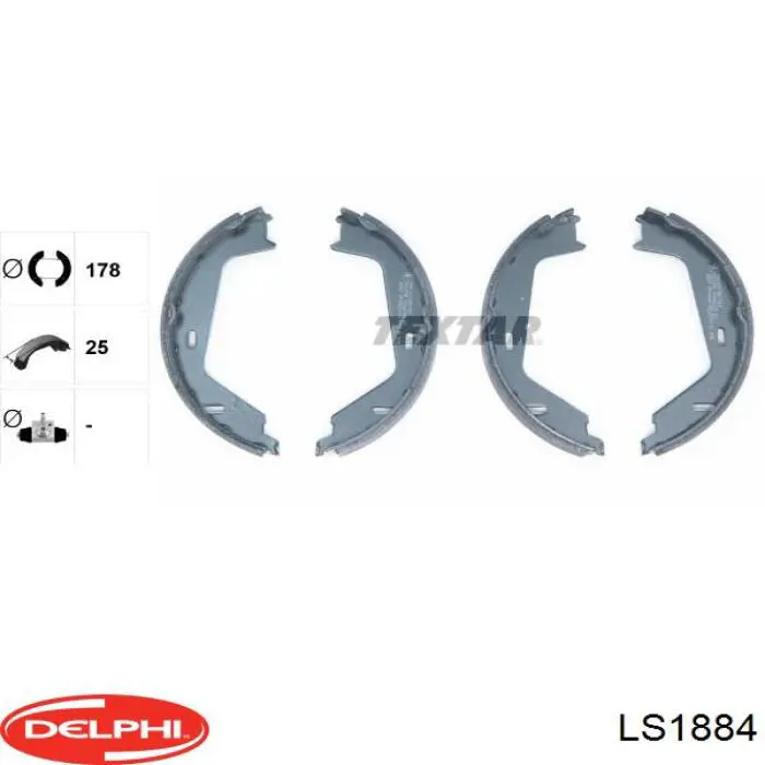 Do koszyka LS1884 Delphi Klocki hamulca ręcznego