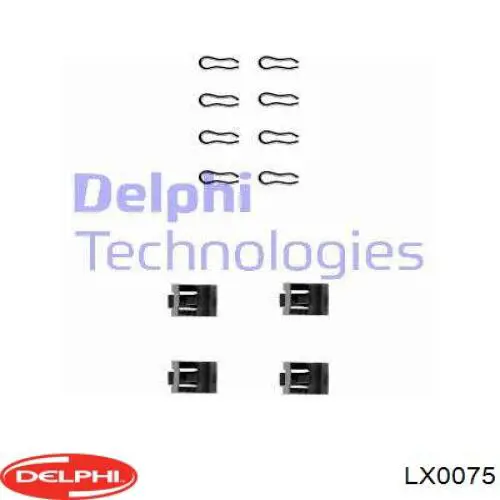Zestaw sprężynek do mocowania klocków tarczowych przednich Delphi LX0075 cena, od 6,21 USD