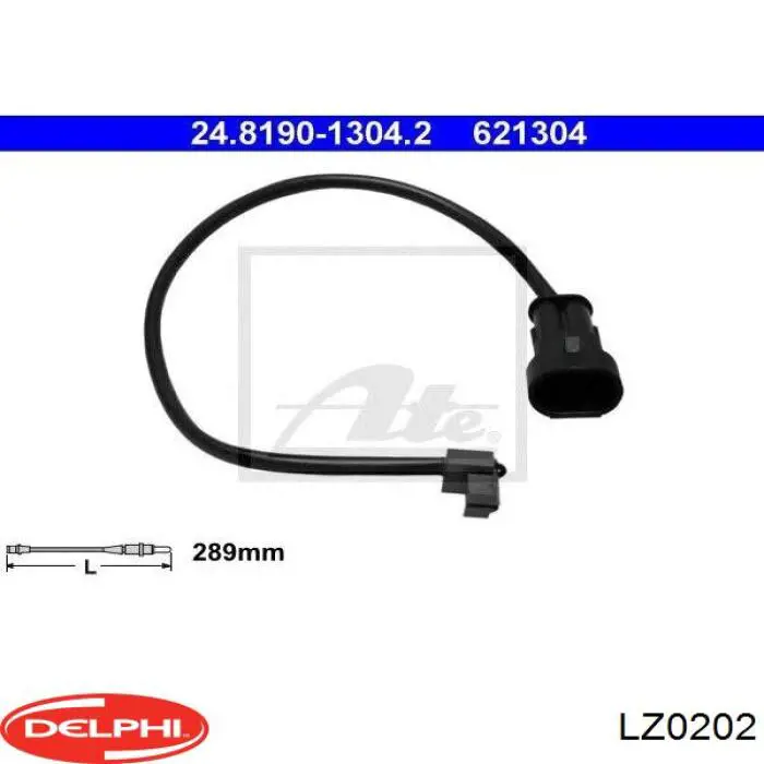 Czujnik zużycia klocków hamulcowych przedni Delphi LZ0202 cena, od 9,07 USD