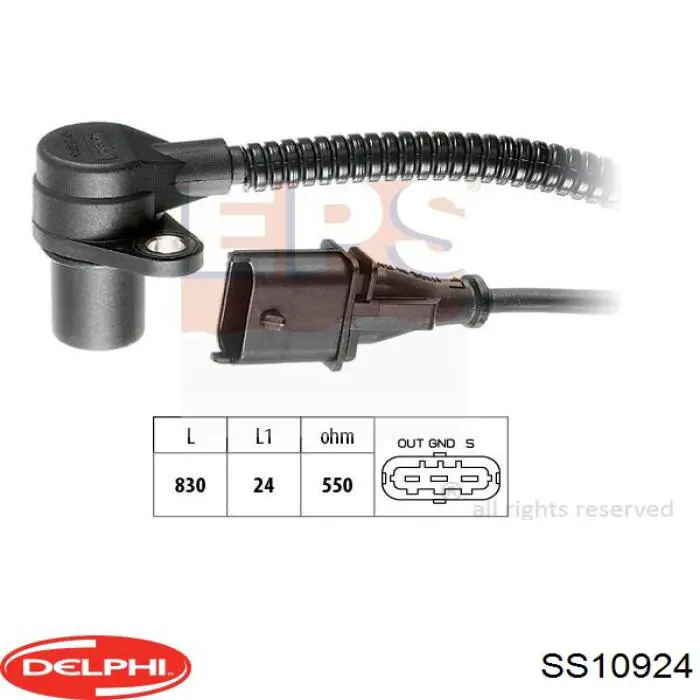 Do koszyka SS10924 Delphi Czujnik położenia wału korbowego