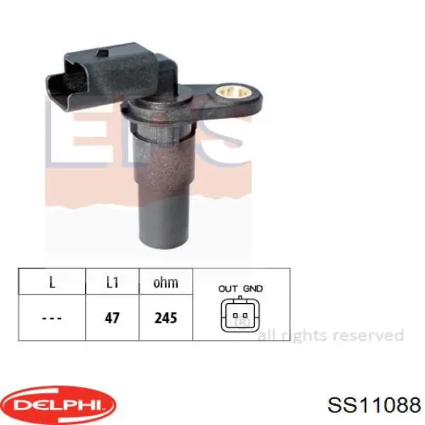 SS11088 Delphi Czujnik położenia wału korbowego