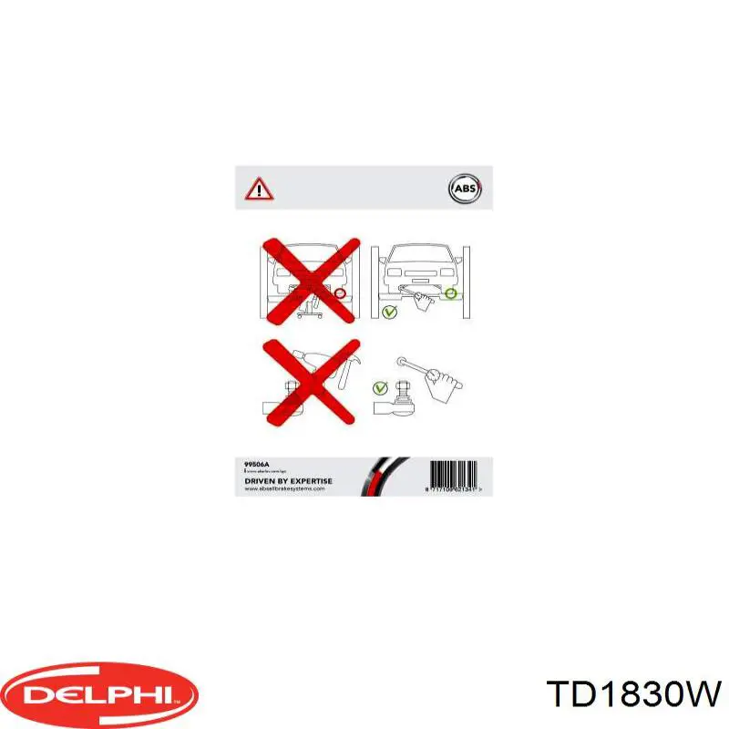 Silentblock przedniego wahacza dolnego Delphi TD1830W cena, od 39,38 USD