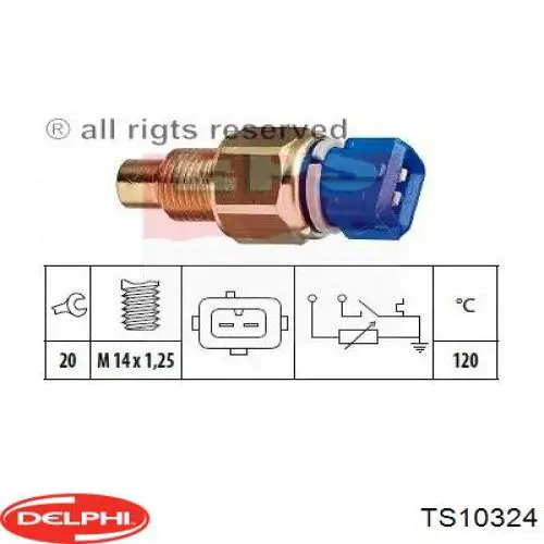 Do koszyka TS10324 Delphi Czujnik temperatury płynu chłodzącego