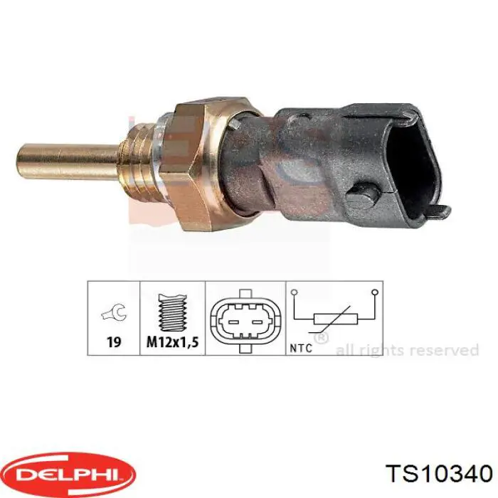 Czujnik temperatury płynu chłodzącego Delphi TS10340 cena, od 8,94 USD