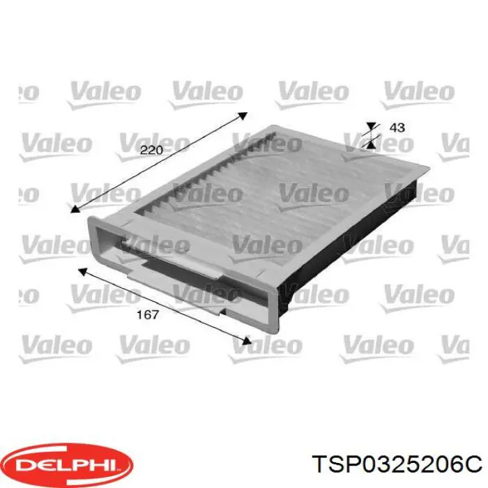 Filtr kabiny Delphi TSP0325206C cena, od 19,39 USD