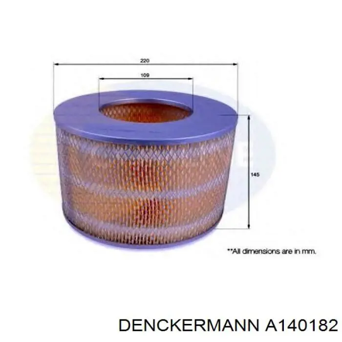 Do koszyka A140182 Denckermann Filtr powietrza