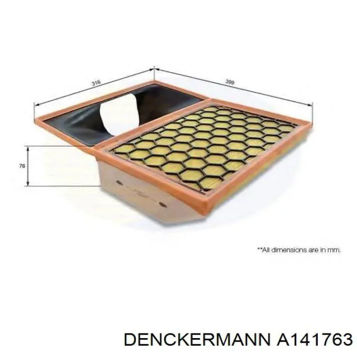 Filtr powietrza Denckermann A141763 cena, od 48,62 USD