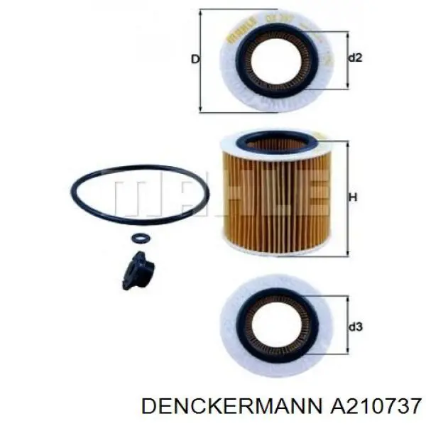 Do koszyka A210737 Denckermann Filtr oleju