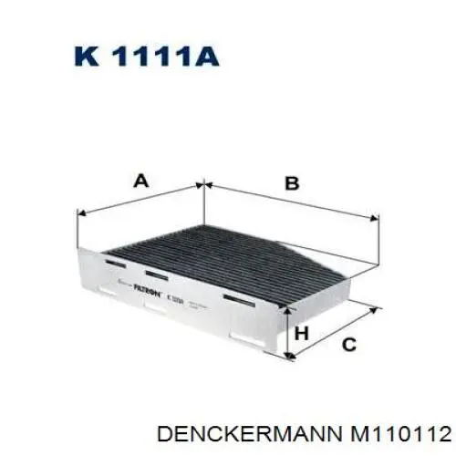 Do koszyka M110112 Denckermann Filtr kabiny