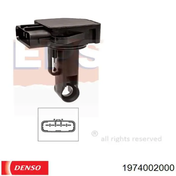 Do koszyka 1974002000 Denso Czujnik przepływu powietrza, przepływomierz powietrza M.A.F.