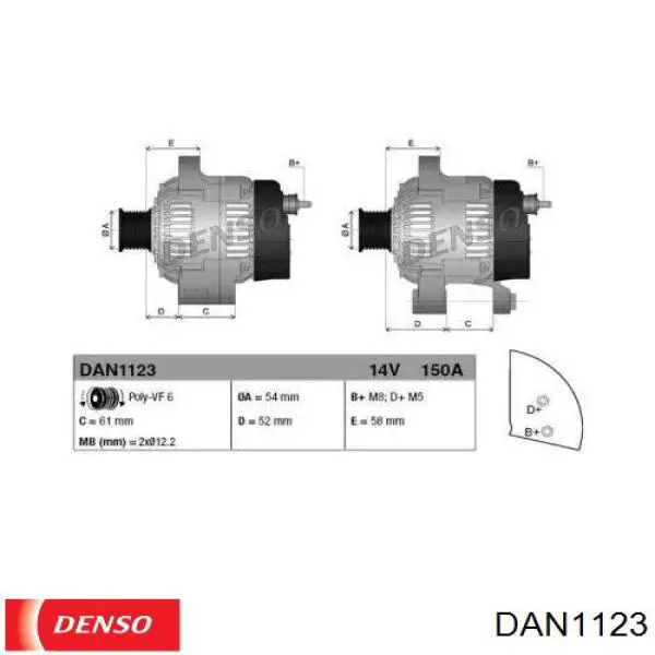 Alternator Denso DAN1123 cena, od 297,57 USD