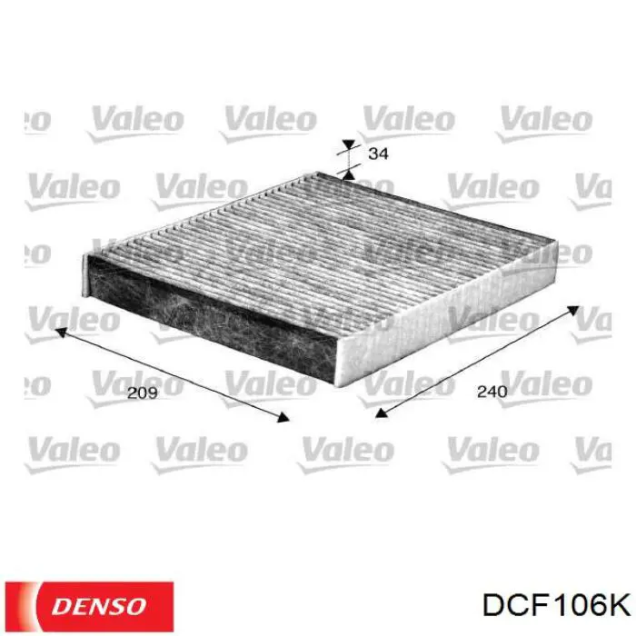 Filtr kabiny Denso DCF106K cena, od 13,84 USD