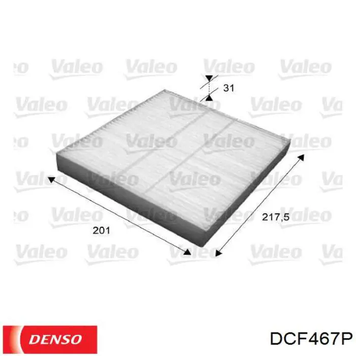 Do koszyka DCF467P Denso Filtr kabiny