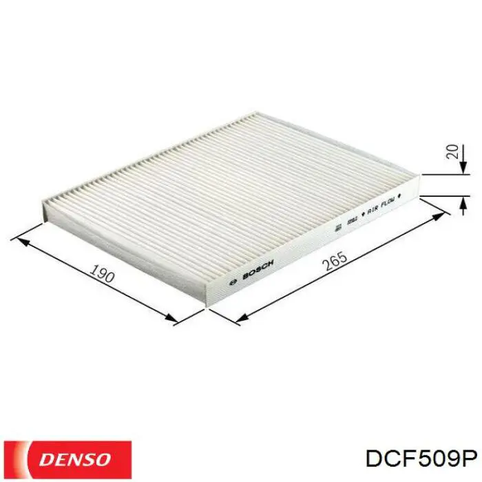 Do koszyka DCF509P Denso Filtr kabiny