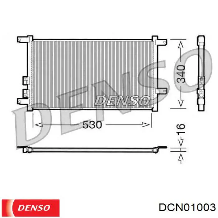 Do koszyka DCN01003 Denso Chłodnica klimatyzacji