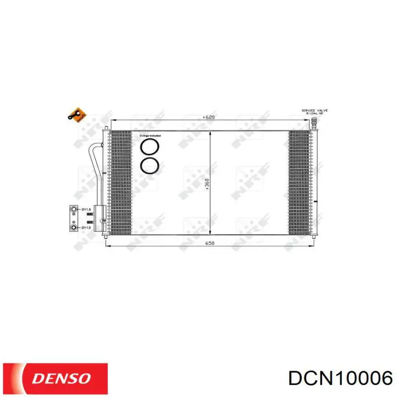 Do koszyka DCN10006 Denso Chłodnica klimatyzacji