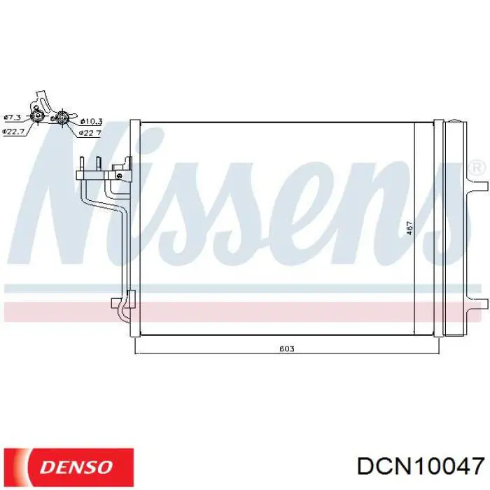 Do koszyka DCN10047 Denso Chłodnica klimatyzacji