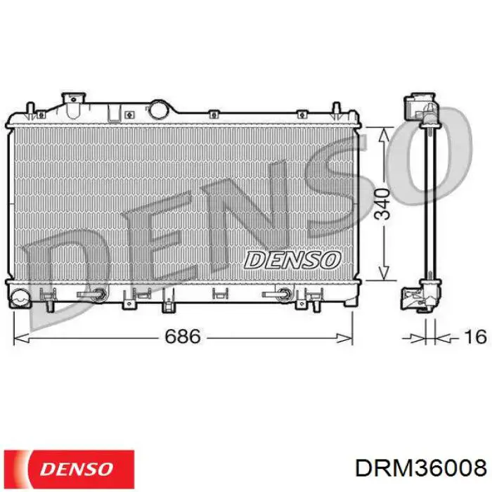 Chłodnica silnika Denso DRM36008 cena, od 131,41 USD